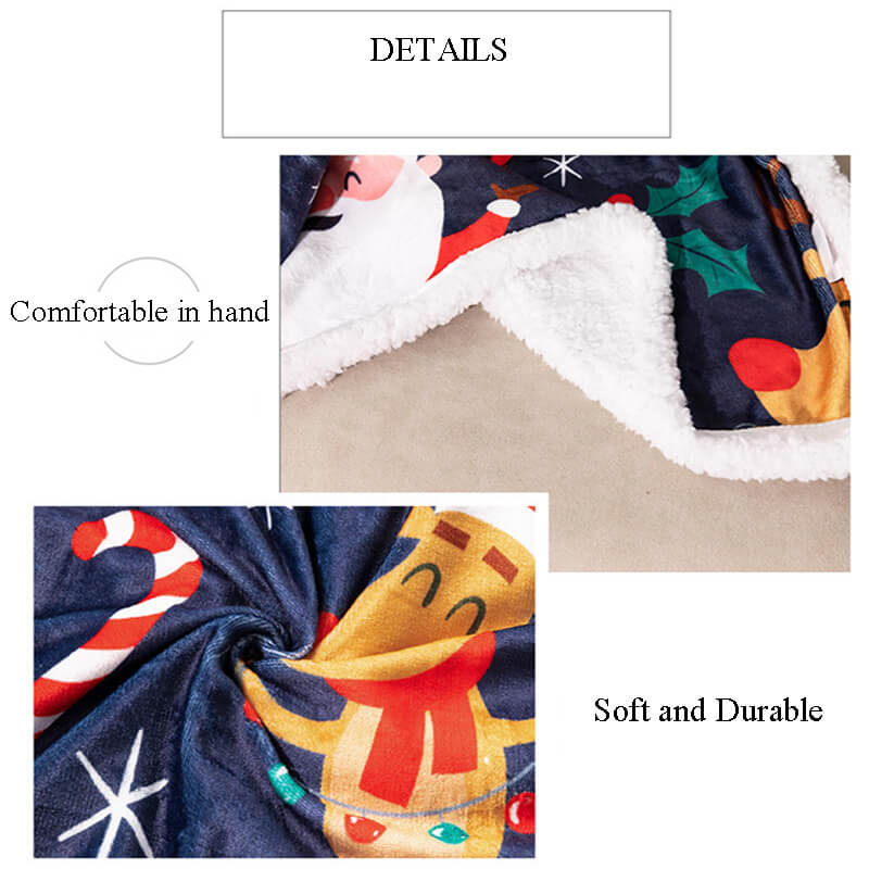 Omkeerbare kerstdeken - Flanel en fleece