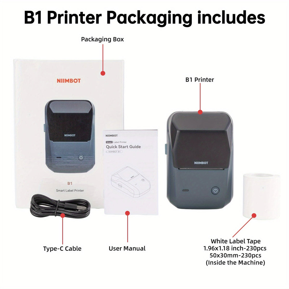Draadloze thermische labelprinter voor smartphones