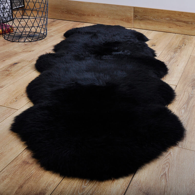 Vloerkleed van imitatie schapenvacht - Suède antislip