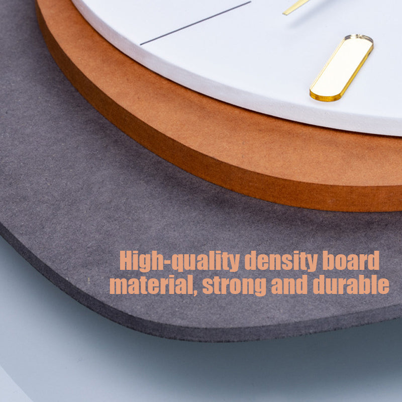 Geometrische wandklok met slinger - MDF en stil uurwerk