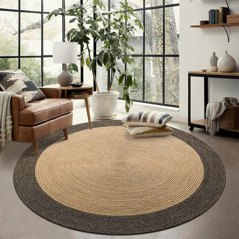 Rond jute vloerkleed - Omkeerbaar gevlochten ontwerp