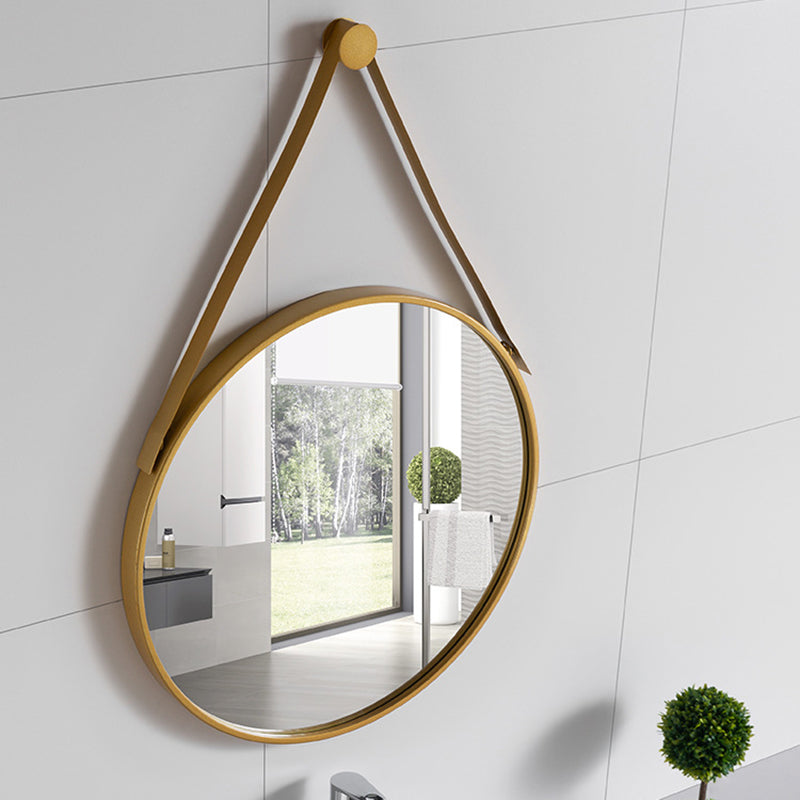 Ronde hangspiegel - Metalen frame met ophangriem 40-70 cm