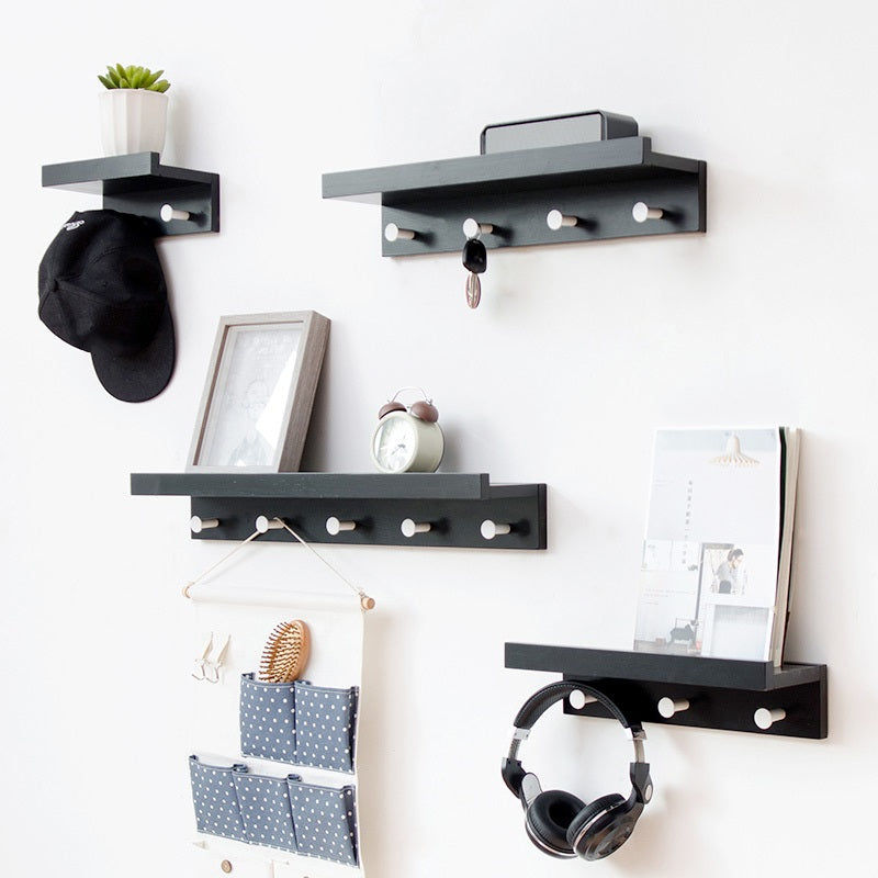 Bamboe wandplank - Zwevende plank met 2, 3 of 4 haken