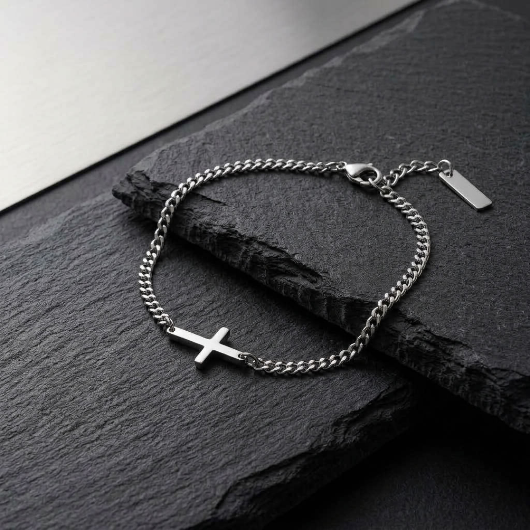 RVS kruisarmband voor heren