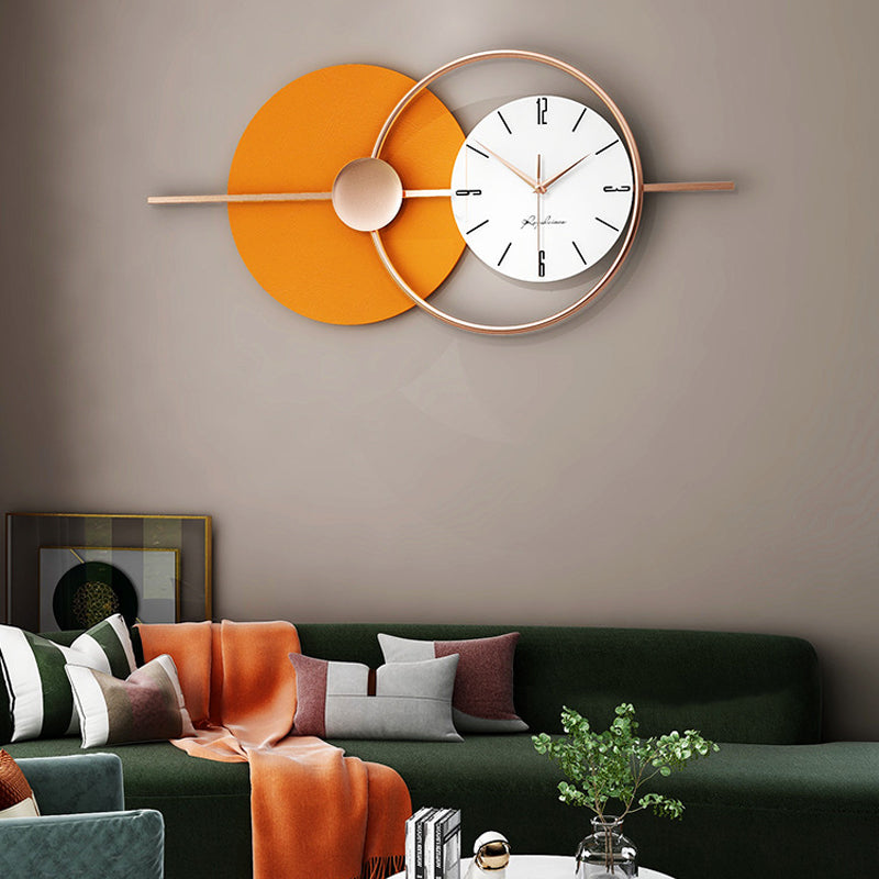 Scandinavische wandklok - Metaal en glas met stil uurwerk