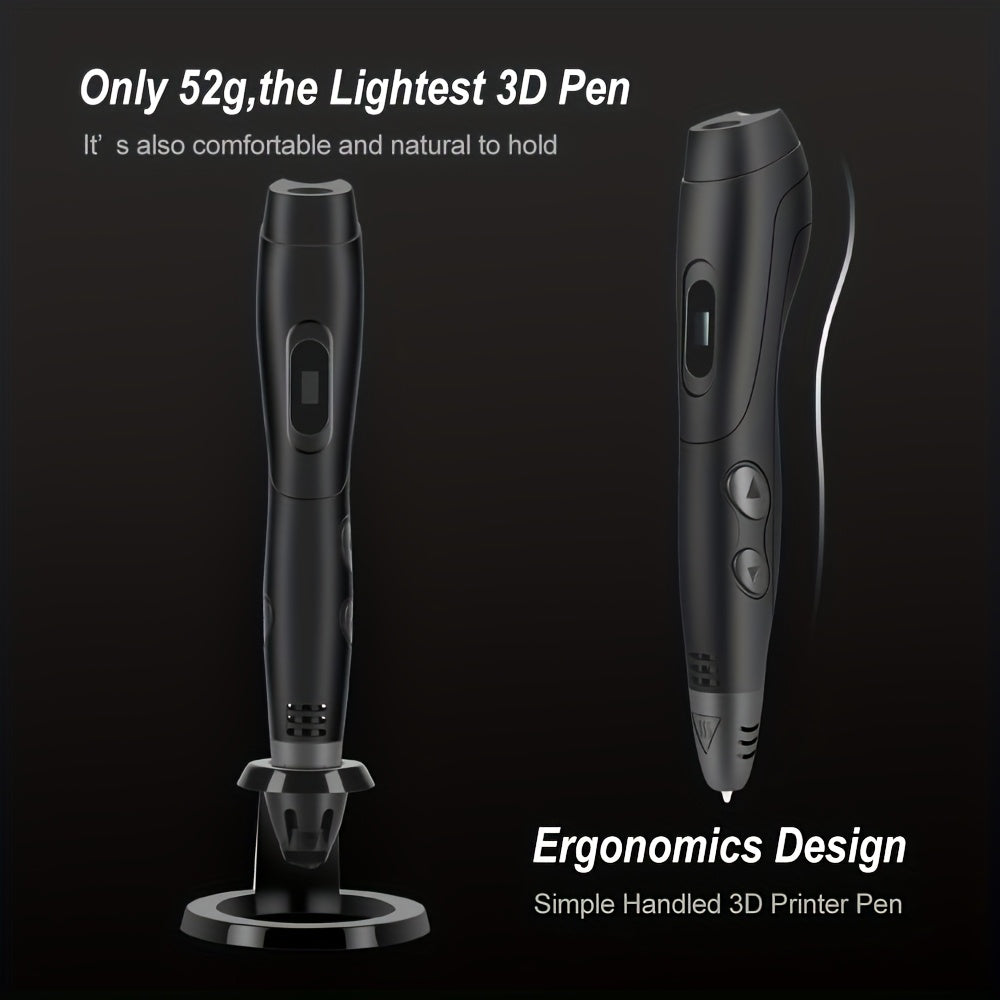 3D-pen set met 6 snelheden en 12 kleuren PLA