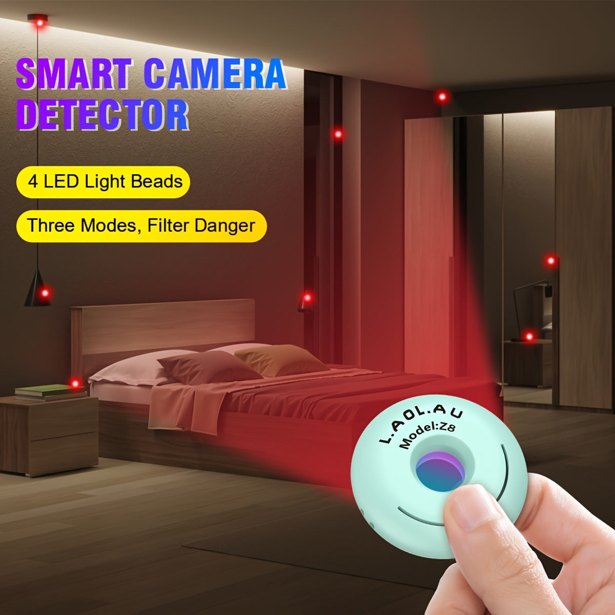 Draagbare detector voor verborgen camera’s