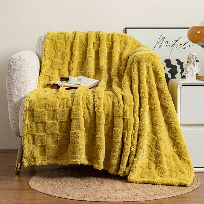 Zachte polyester plaid - Pluche structuur in vijf maten