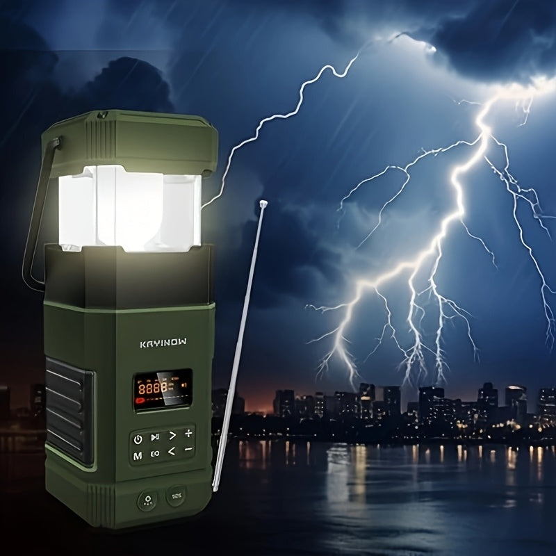Noodradio met campinglamp, zonnepaneel en 5000mAh-powerbank