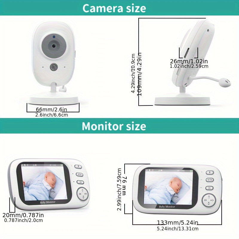 720p-babyfoon met 3,5-inch scherm en nachtzicht