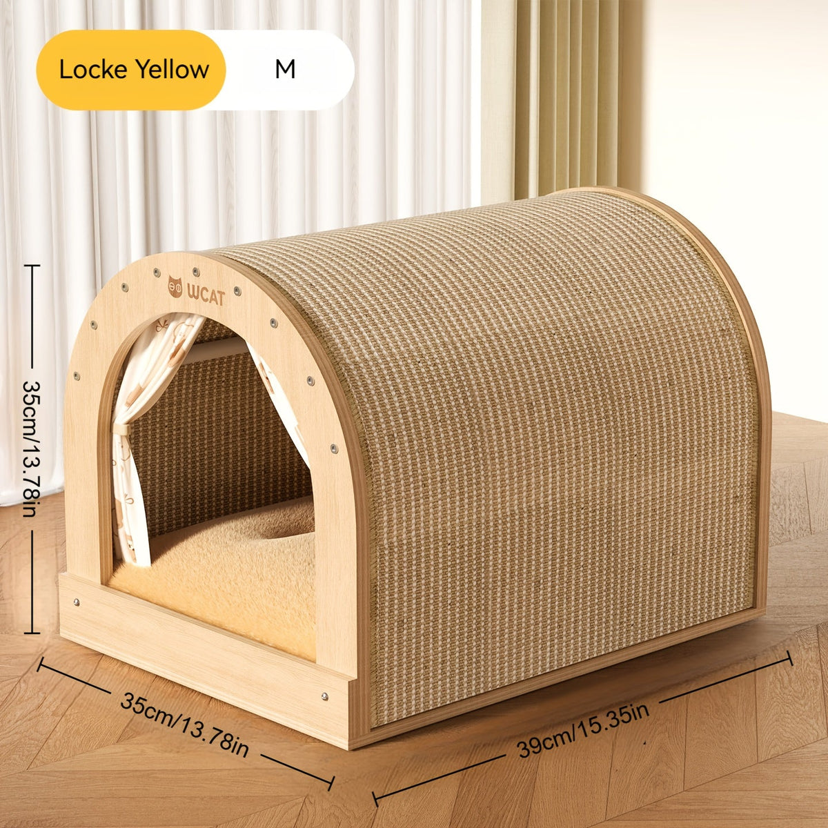 Gebogen Kattenbed met Geïntegreerde Sisal Krabplank