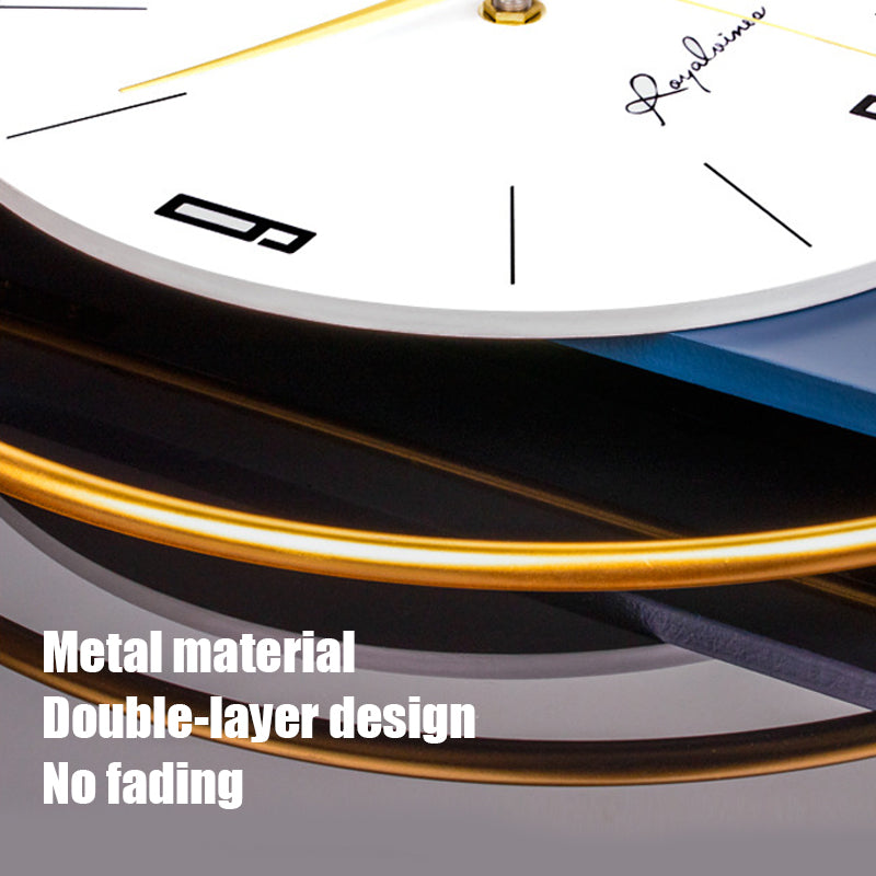 Moderne wandklok met slinger - IJzeren frame en stil uurwerk