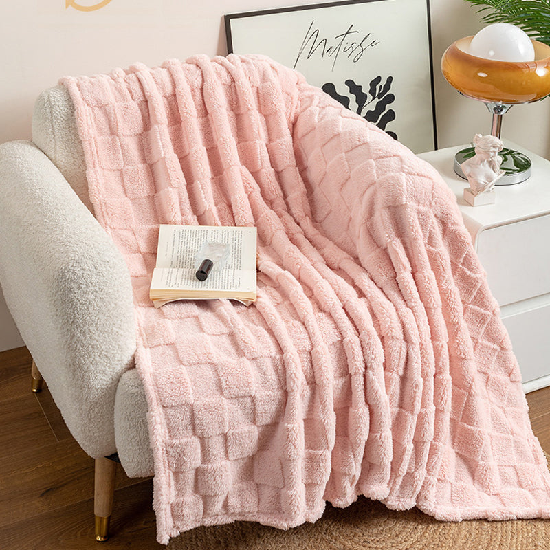 Zachte polyester plaid - Pluche structuur in vijf maten