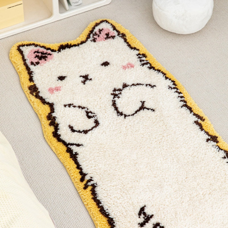 Vloerkleed in kattenvorm - Getuft polyester met TPR