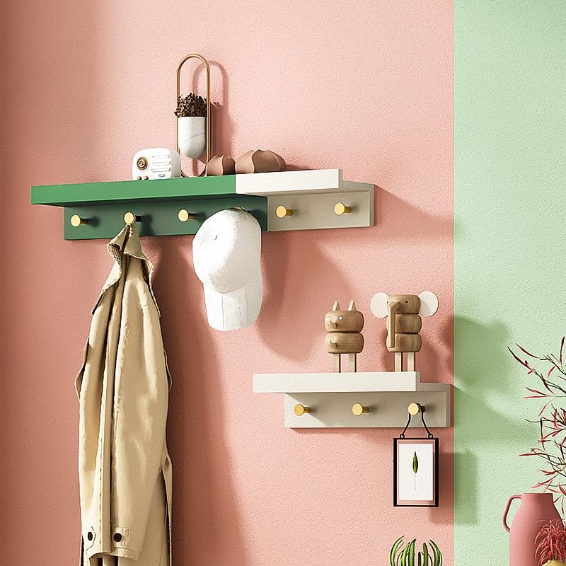 Bamboe wandplank - Zwevende plank met 2, 3 of 4 haken