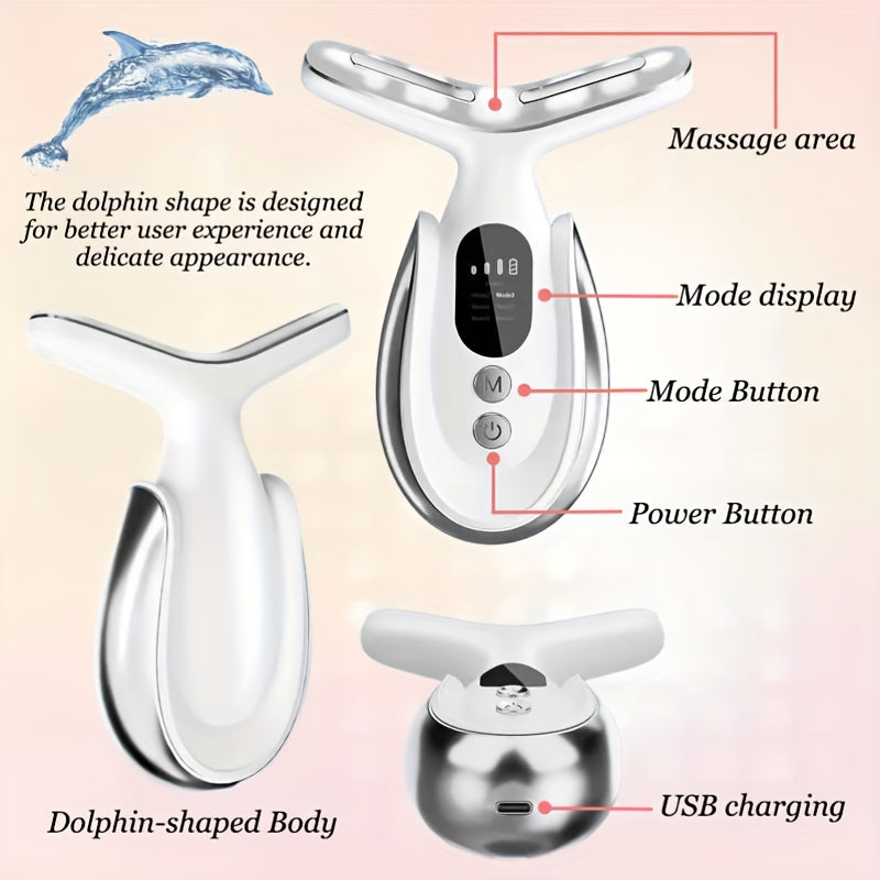 Gezichts- en nekmassager met 7 lichtstanden en display