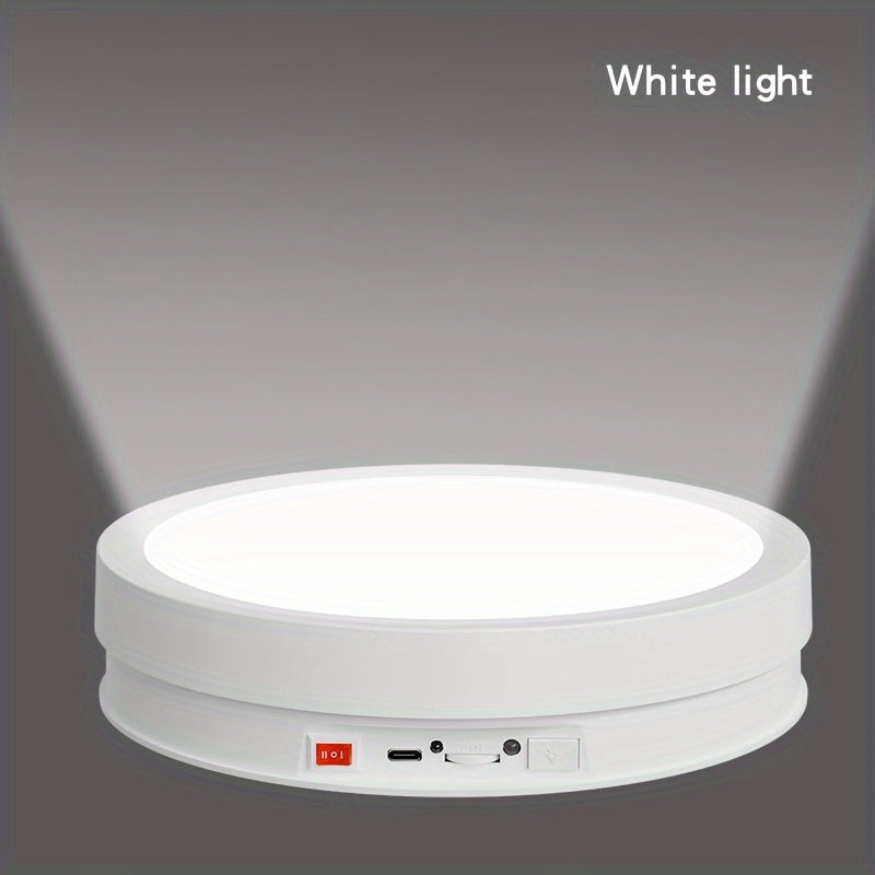 Roterend LED-displayplateau met gekleurde verlichting – 22 cm