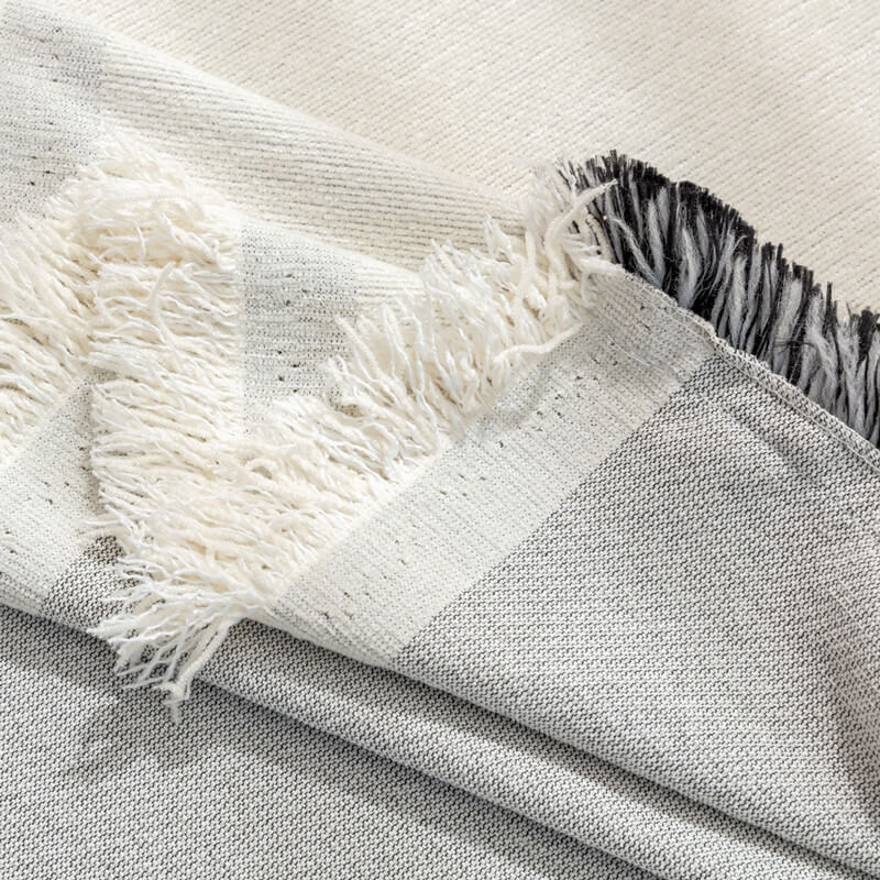 Chenille bankplaid - Stofwerende beschermer met kwastjes