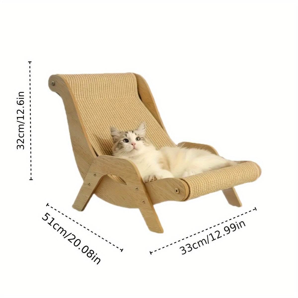 Kattenkrabstoel met Sisaltouw en Verhoogde Rugleuning