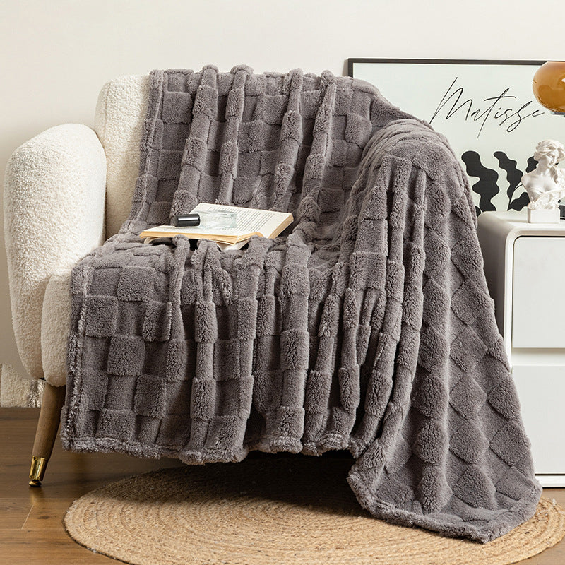 Zachte polyester plaid - Pluche structuur in vijf maten