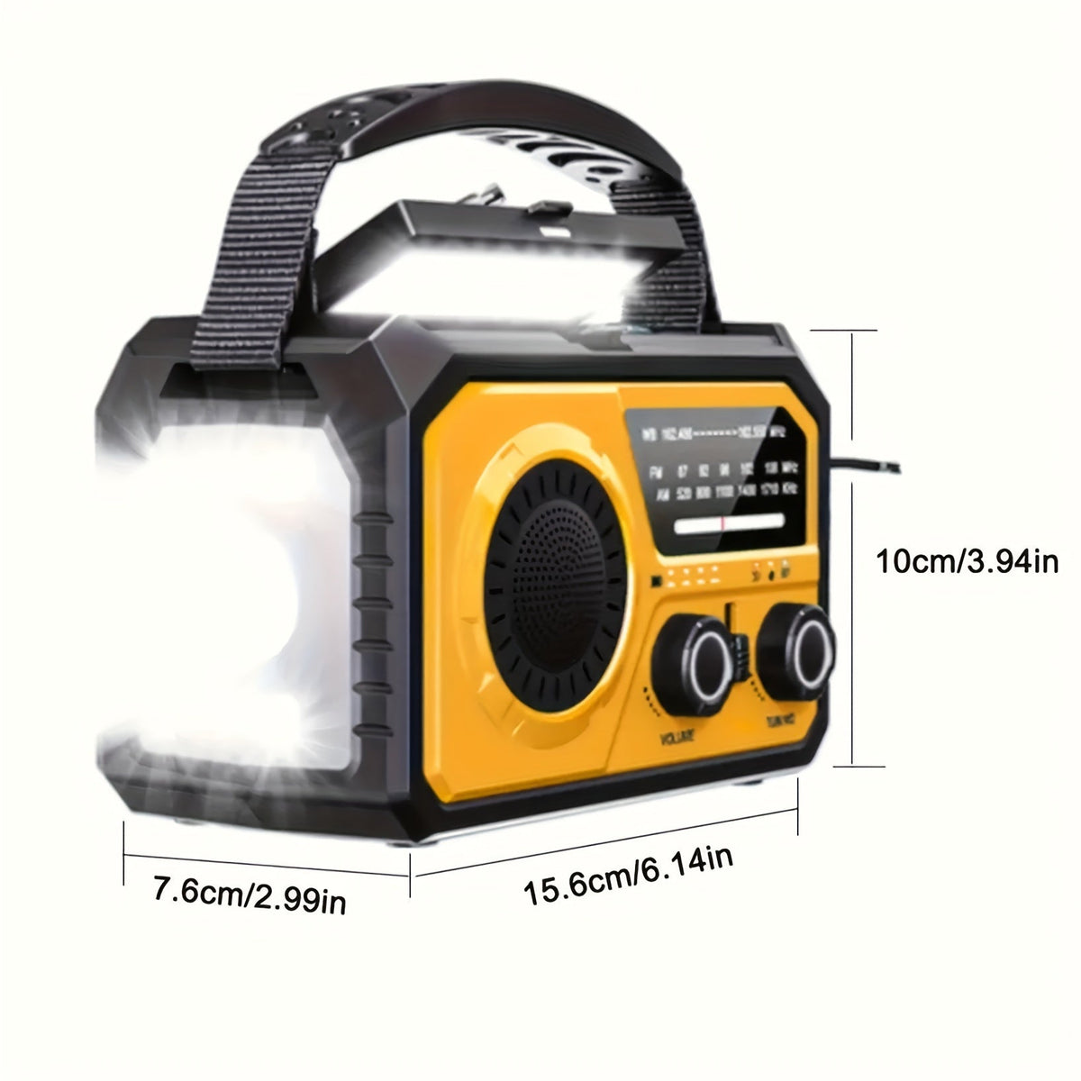 Noodradio met 16.000mAh-powerbank, zonnepaneel en handslinger