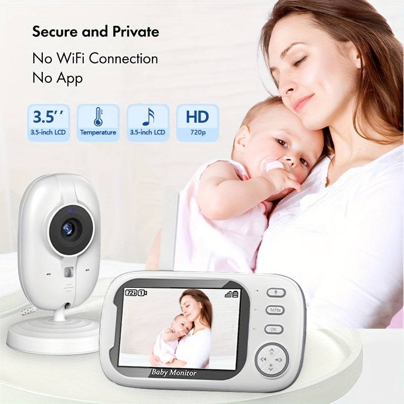 720p-babyfoon met 3,5-inch scherm en nachtzicht