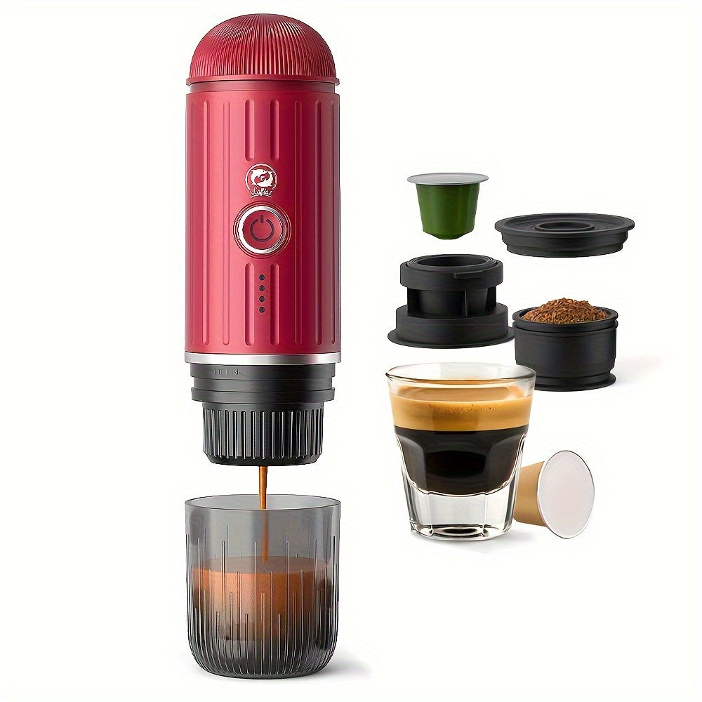 Draagbare elektrische espressomachine voor gemalen koffie en capsules