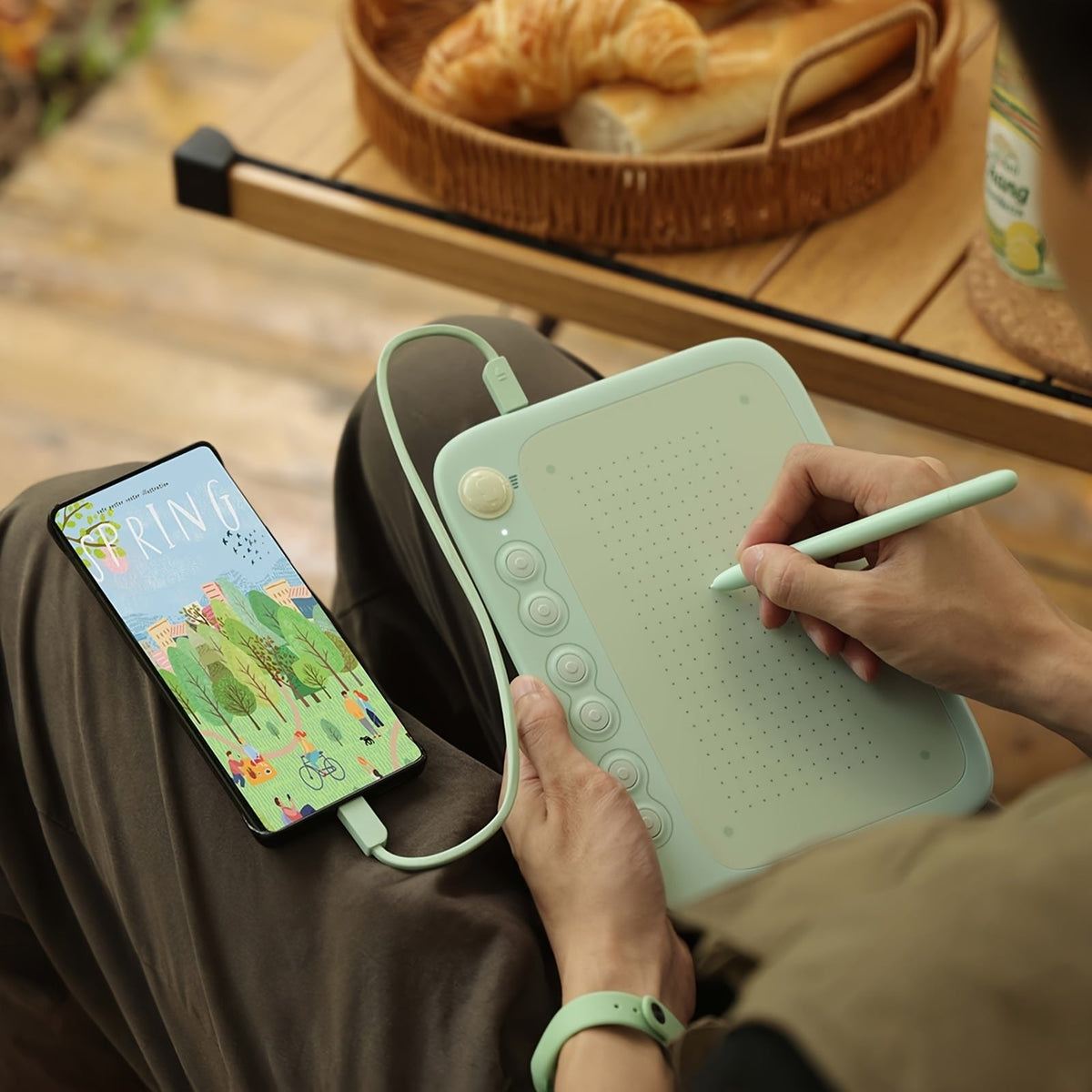 Compact grafisch tekentablet met batterijloze stylus