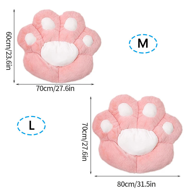 Kattenpoot stoelkussen - Omkeerbaar pluche zitkussen