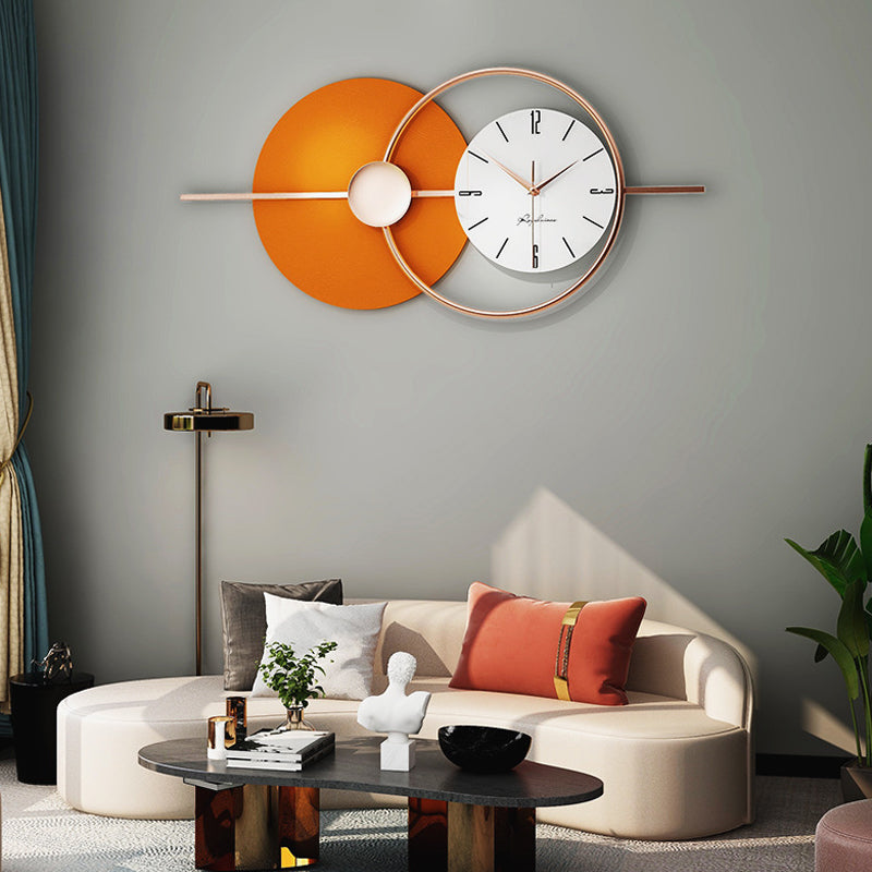 Scandinavische wandklok - Metaal en glas met stil uurwerk