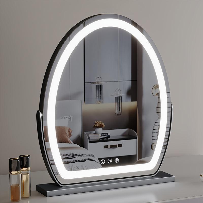 Ovale LED make-upspiegel - 3 lichtstanden met touchdimmer