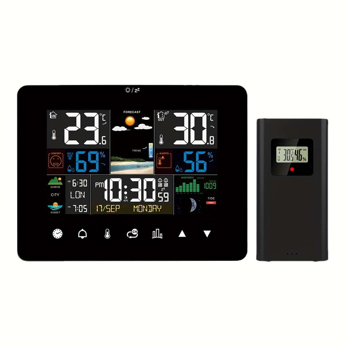 Draadloos weerstation met kleurentouchscreen en buitensensor