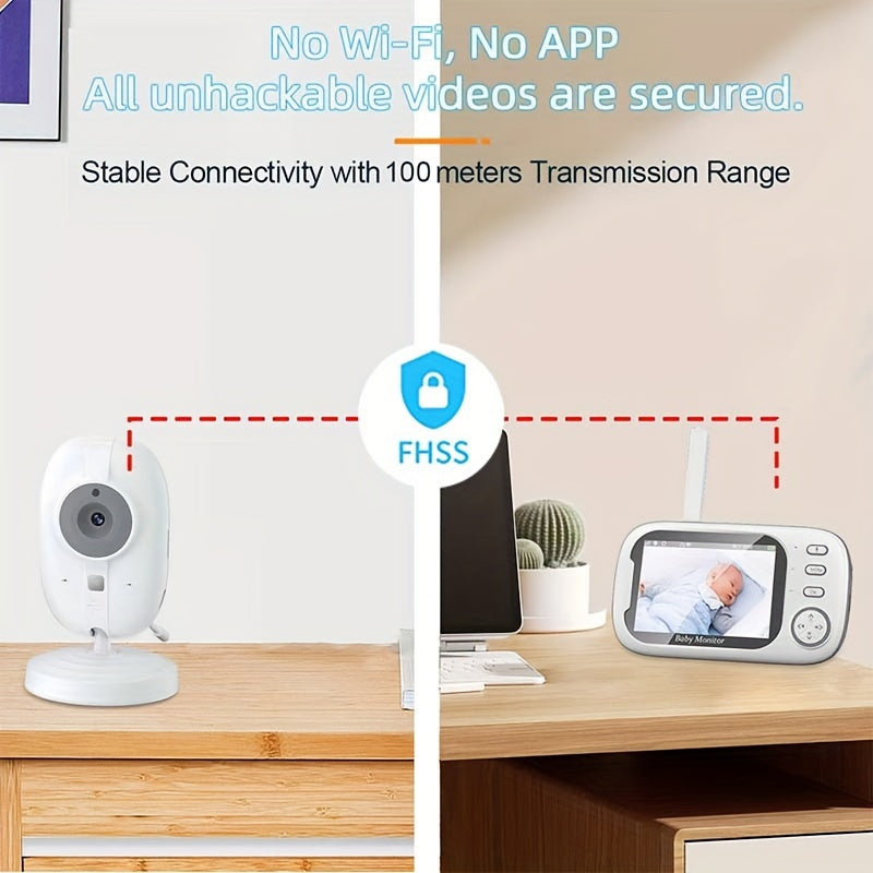 720p-babyfoon met 3,5-inch scherm en nachtzicht