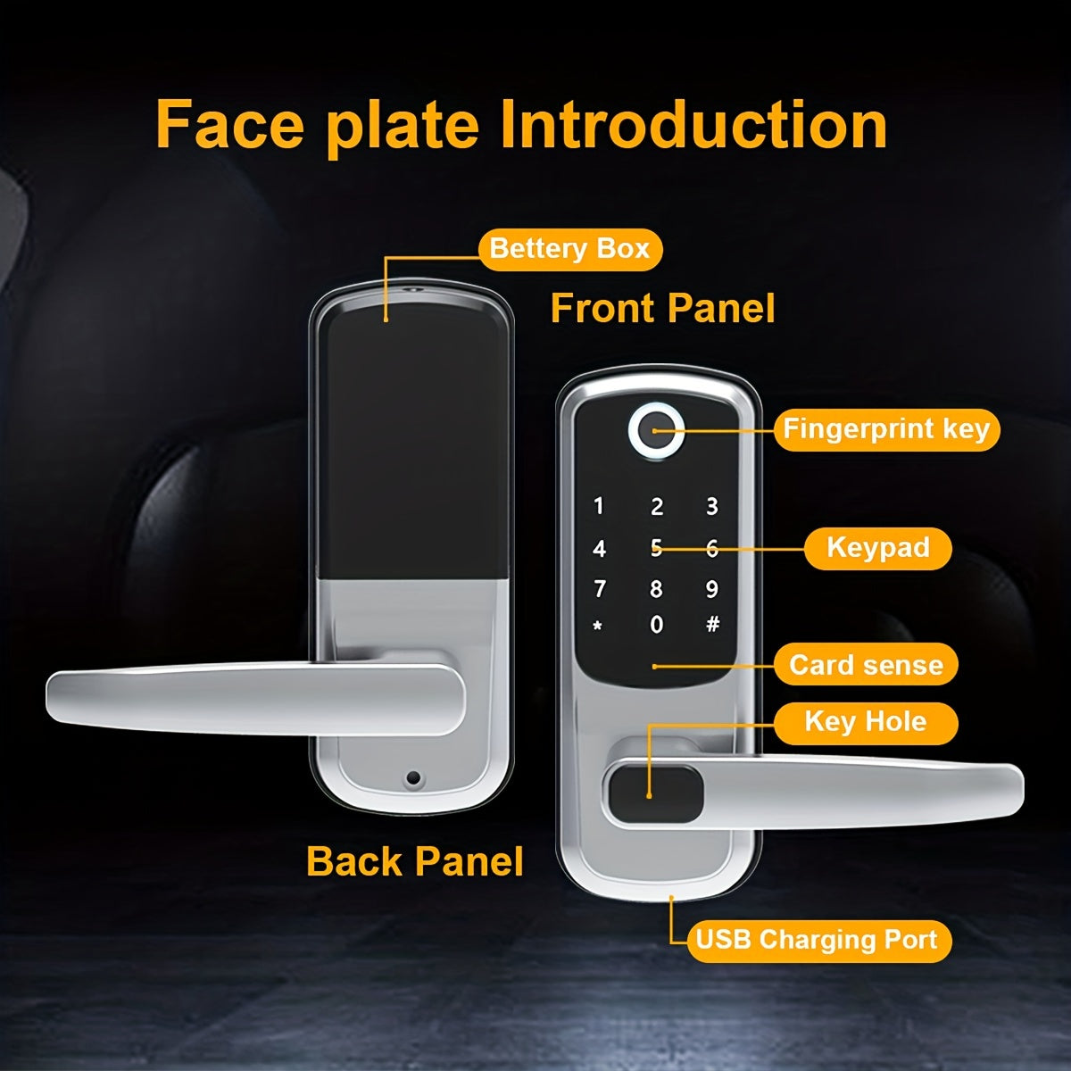 Slim vingerafdrukdeurslot met NFC en deurklink