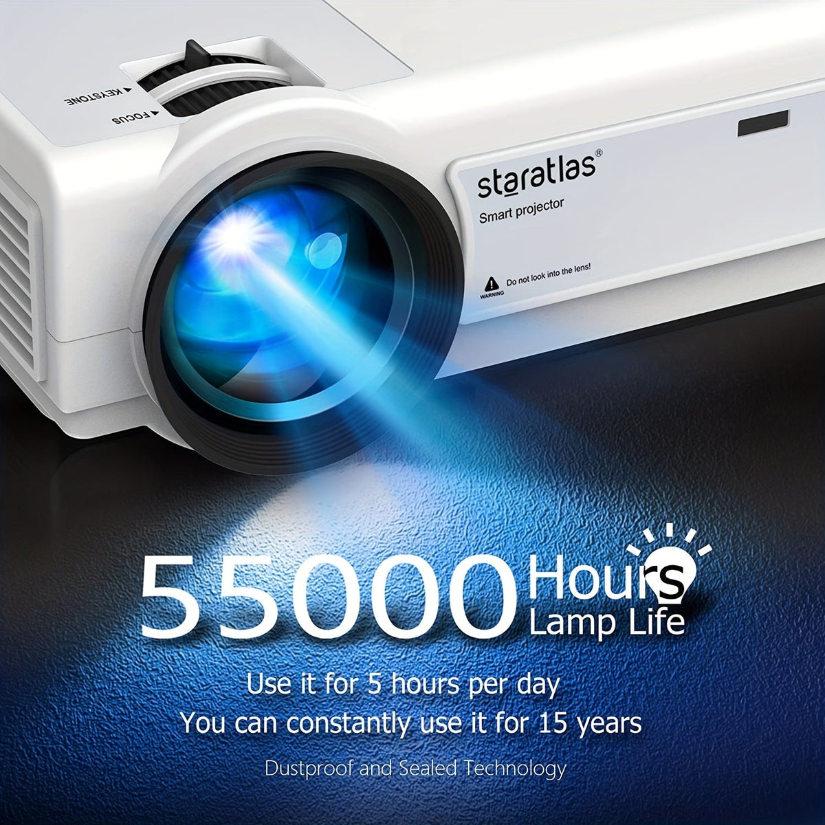 Draagbare native 1080p-projector met wifi en 4K-ondersteuning