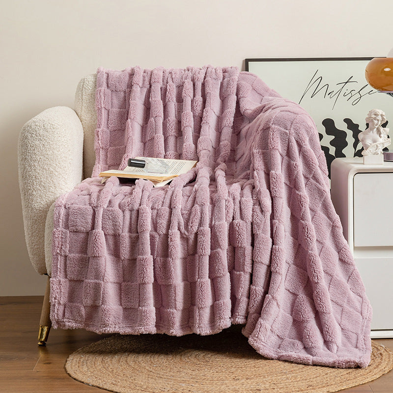 Zachte polyester plaid - Pluche structuur in vijf maten
