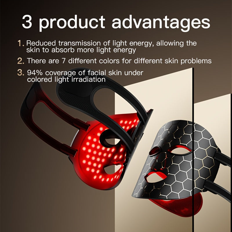 Oplaadbaar gezichtsmasker met 7 LED-lichtstanden