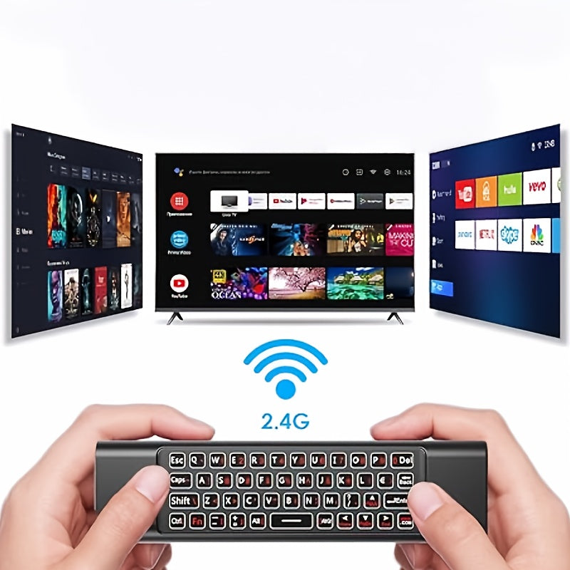 Dual-mode air mouse met afstandsbediening en verlicht toetsenbord