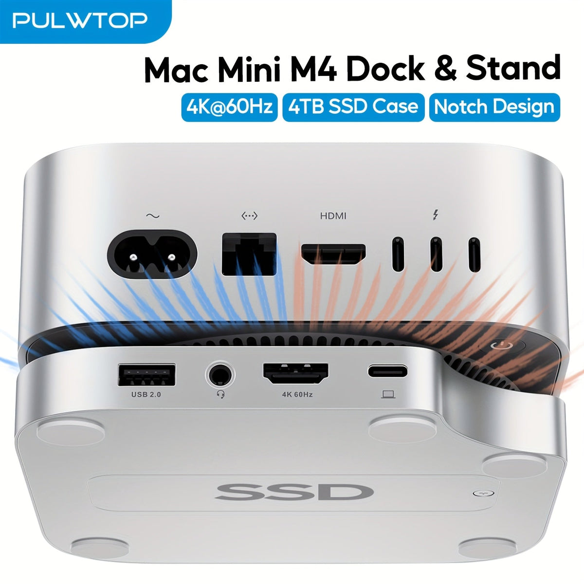USB-C-hubstand met M.2 SSD-behuizing en 4K-uitgang