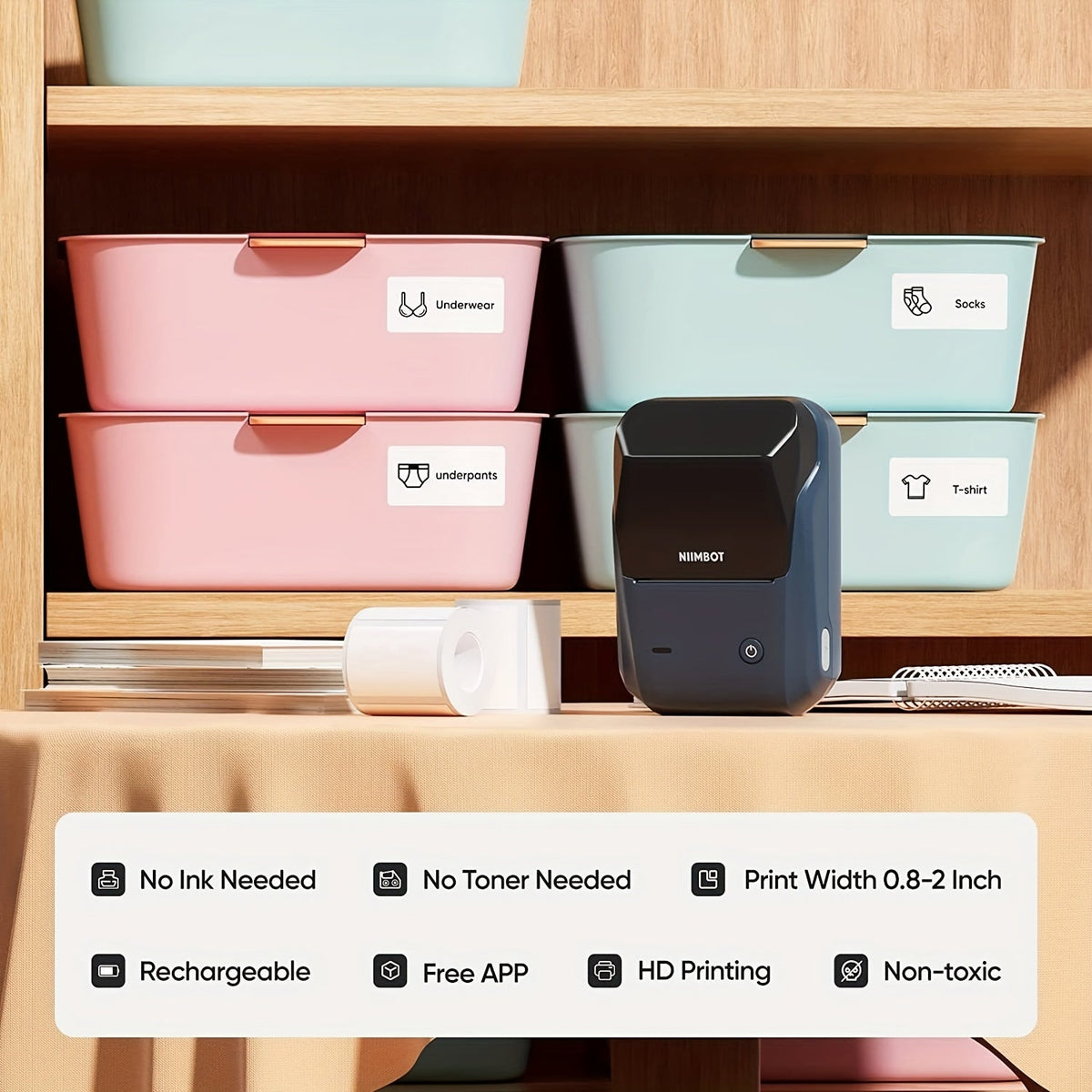 Draadloze thermische labelprinter voor smartphones