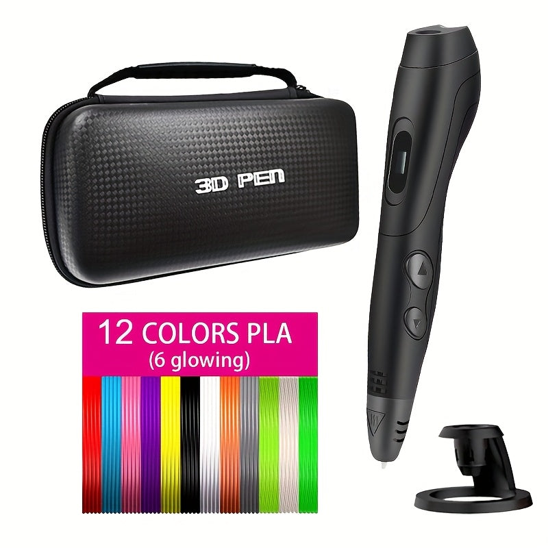 3D-pen set met 6 snelheden en 12 kleuren PLA