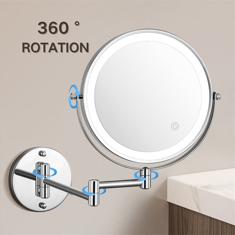 Scheerspiegel voor wandmontage - 1X/10X LED met 3 lichtstanden