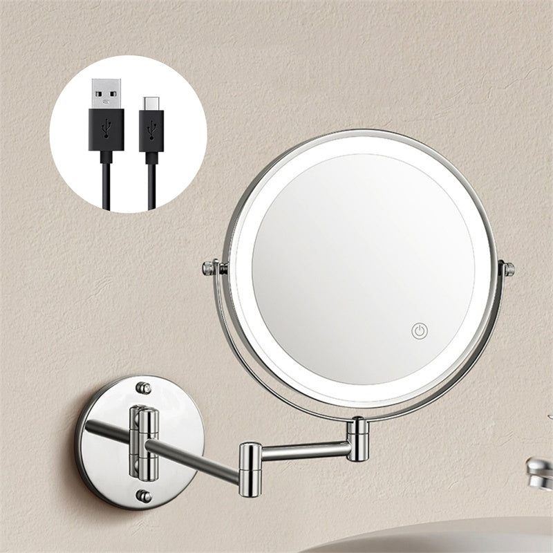 Scheerspiegel voor wandmontage - 1X/10X LED met 3 lichtstanden