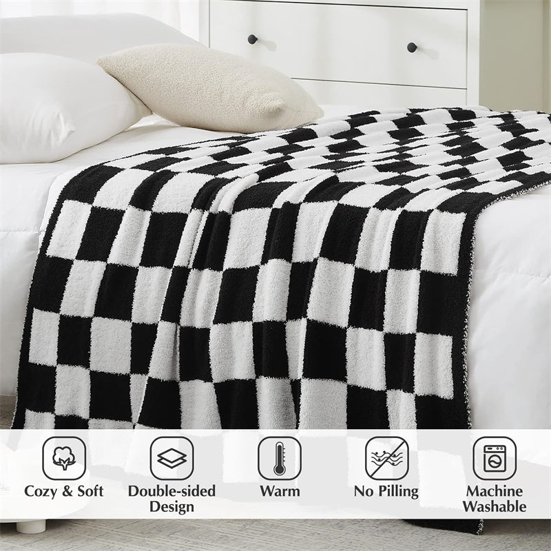 Geruite plaid - Omkeerbare zachte polyester deken