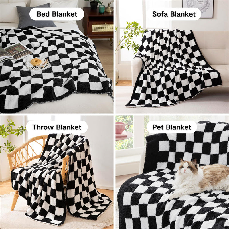 Geruite plaid - Omkeerbare zachte polyester deken