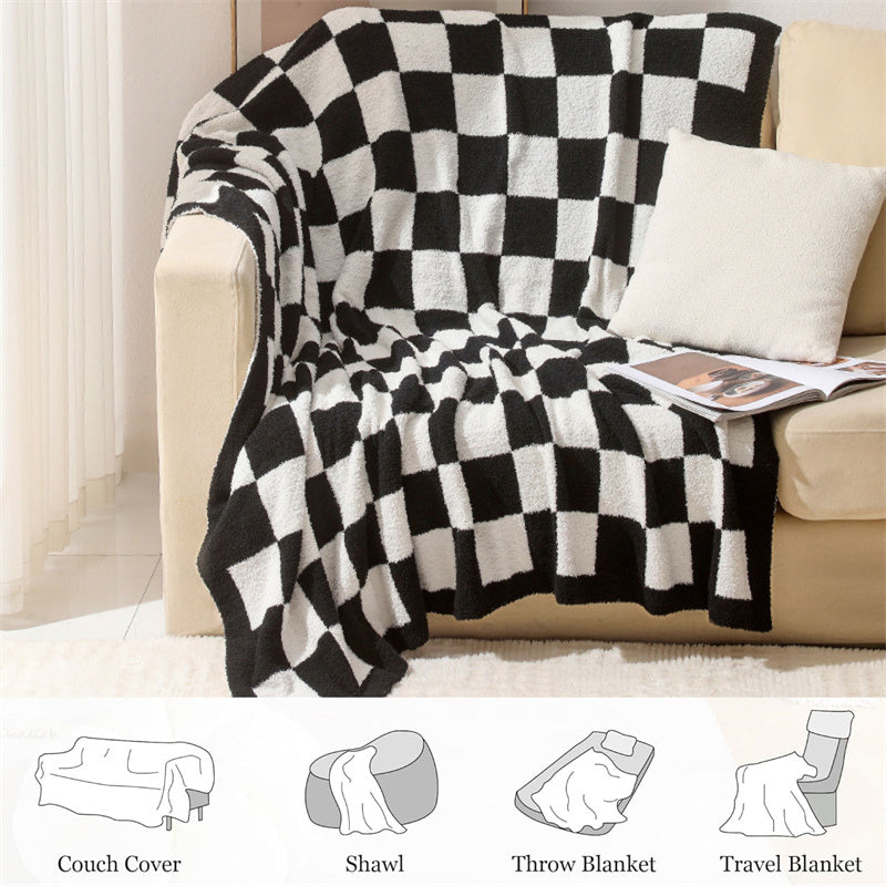 Geruite plaid - Omkeerbare zachte polyester deken