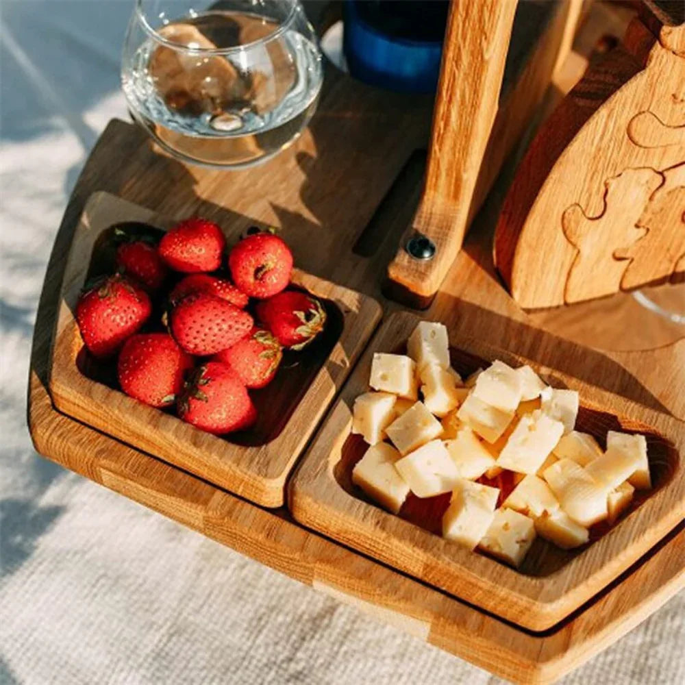 Houten picknicktafel - Opvouwbare wijn- en snacktafel