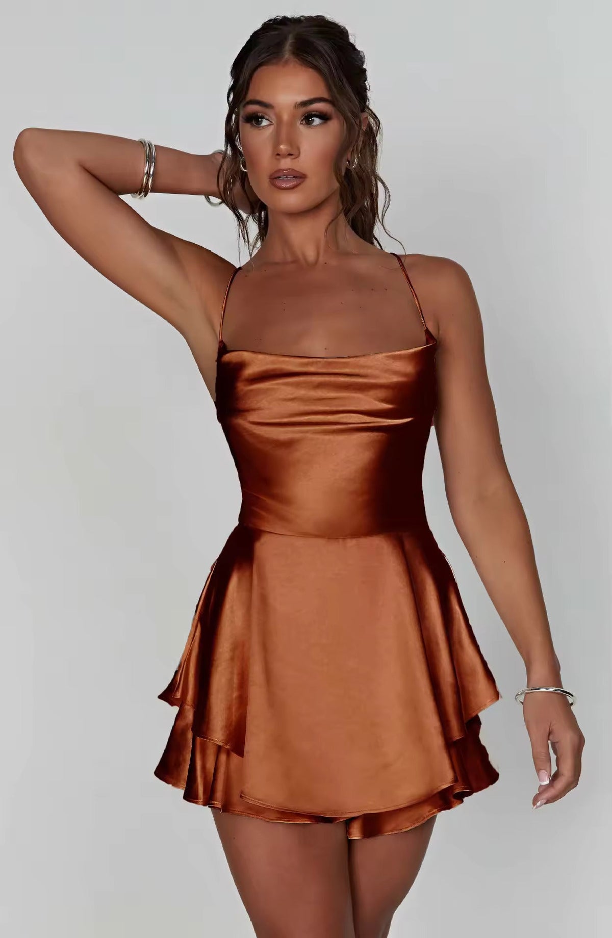 Glanzende bodycon mini-jurk voor dames