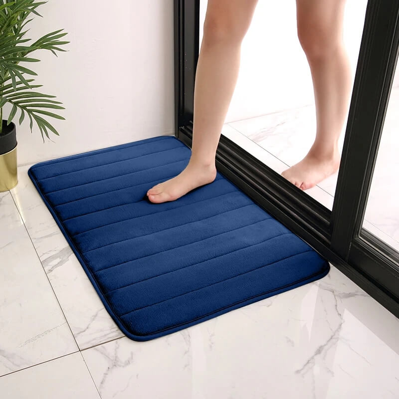 Badmat van traagschuim - Koraalfleece met antislip