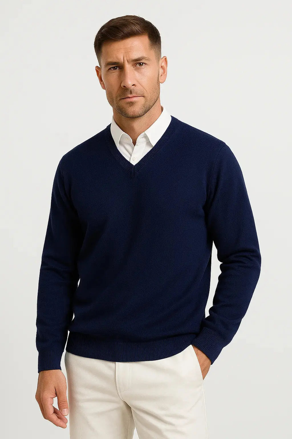 Slim-fit V-halstrui voor heren